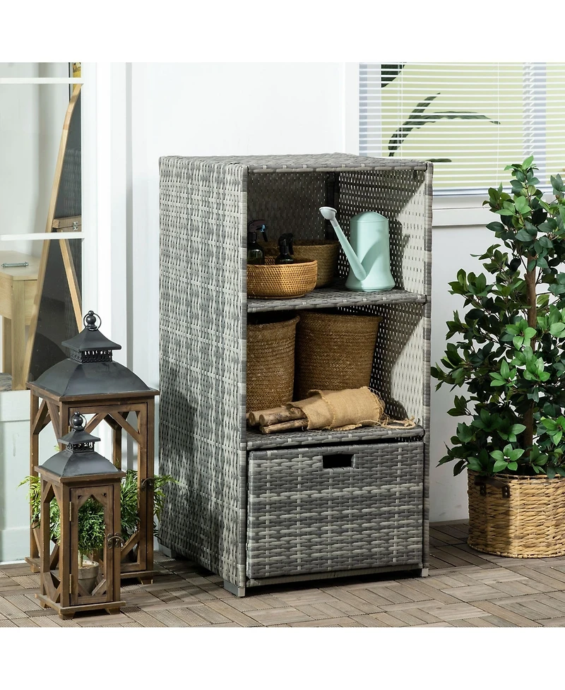 All-in-One Valet Pool Towel Rack with Storage