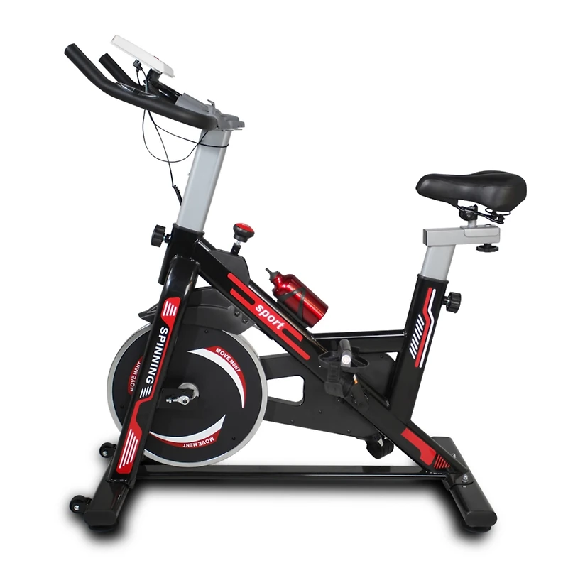 Streamdale Furniture Indoor Exercise Bike Cycling Bike with Comfortable Seat Cushion Black+Red