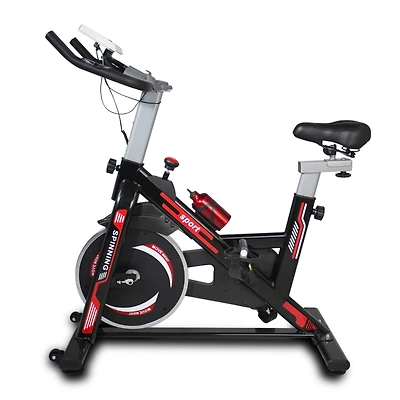 Streamdale Furniture Indoor Exercise Bike Cycling Bike with Comfortable Seat Cushion Black+Red