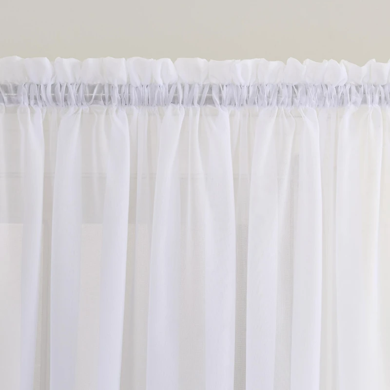 Sheer Voile Rod Pocket Door Curtain Panel