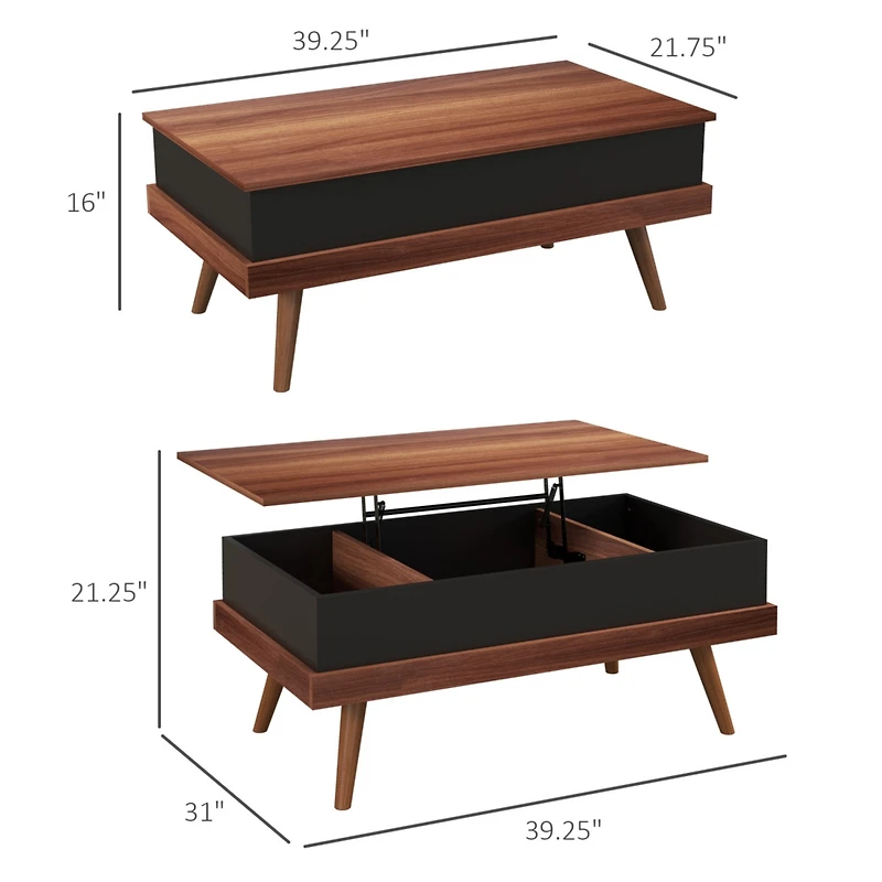 Lift Top Coffee Table with Hidden Compartments