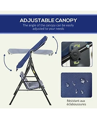 3-Seat Patio Swing Chair with Canopy and Cushion