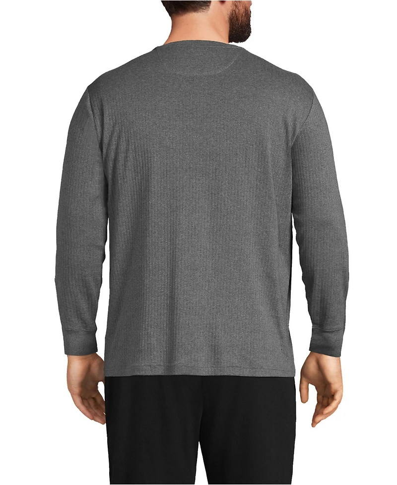 Lands' End Big & Tall Knit Rib Pajama Henley