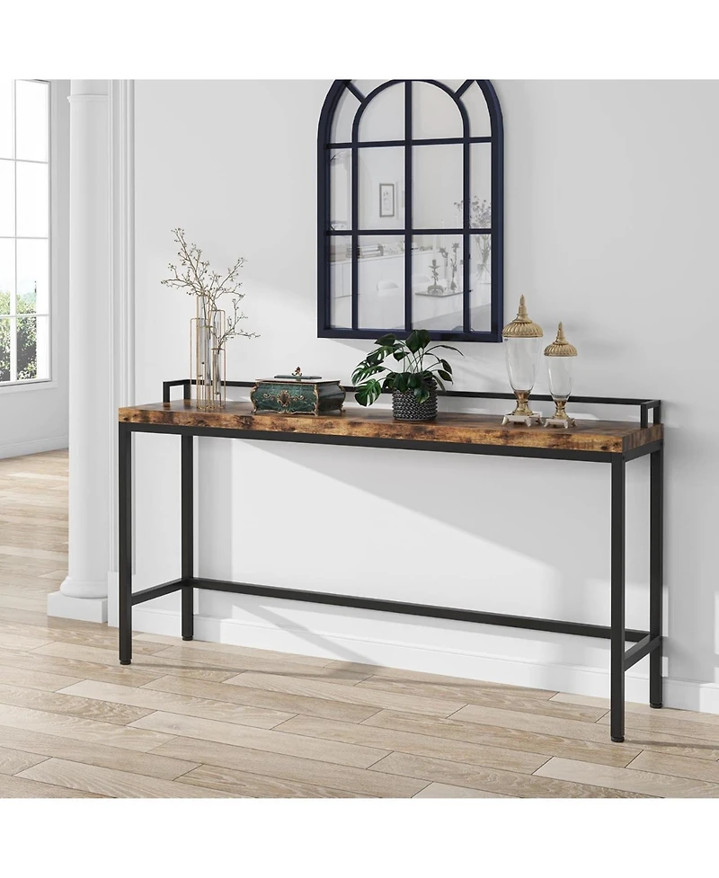 Tribesigns 70.9 inch Extra Long Sofa Table Rustic Industrial Console Behind Couch, Narrow Entryway Hallway Skinny Bar for Livin