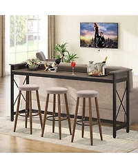 Tribesigns Sofa Table with Outlets and Usb Ports, 70.9 inch Extra Long Console Behind Couch Charging Station, Industrial Narrow Entryway Ha