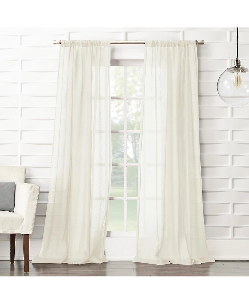 Silvia Crushed Texture Semi-Sheer Rod Pocket Curtain Panel