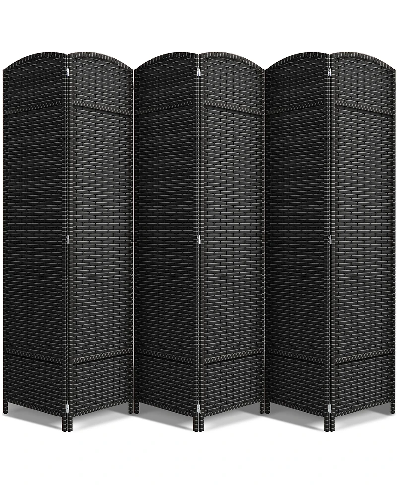 Sorbus 6 Panel Room Divider ft. Tall - Extra Wide Double Hinged Panels, Mesh Hand-Woven Design, Partition Dividers (White)