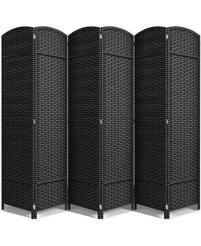 Sorbus 6 Panel Room Divider ft. Tall - Extra Wide Double Hinged Panels, Mesh Hand-Woven Design, Partition Dividers (White)