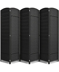 Sorbus 6 Panel Room Divider ft. Tall - Extra Wide Double Hinged Panels, Mesh Hand-Woven Design, Partition Dividers (White)