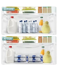 Sorbus Set of 2 Water Bottle Organizer Bins with Lids - Can and Bottle Holder Drink Dispenser - for Fridge, Pantry, Kitchen Organization and Storage