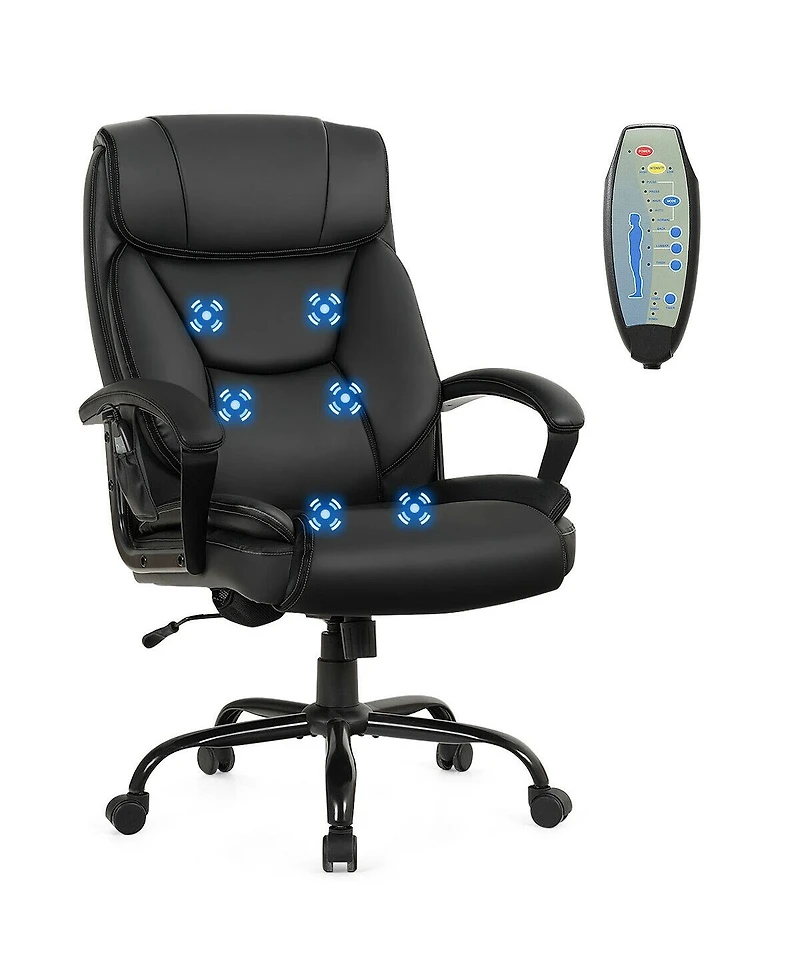 Vebreda Massage Executive Office Chair with 6 Vibrating Points-Black