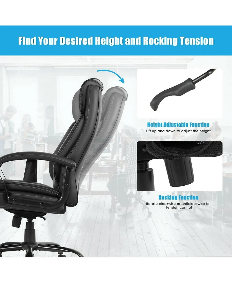 Vebreda Massage Executive Office Chair with 6 Vibrating Points-Black