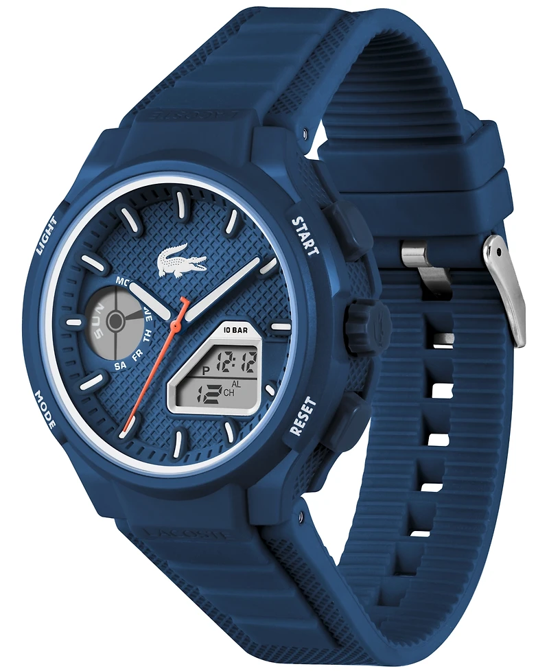 Lacoste Men's LC33 Blue Silicone Strap Watch 45mm