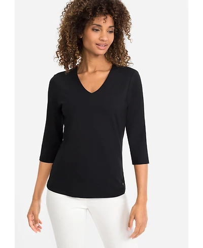 Olsen Women's 3/4 Sleeve V-Neck T-Shirt