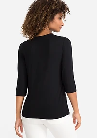 Olsen Women's 3/4 Sleeve V-Neck T-Shirt