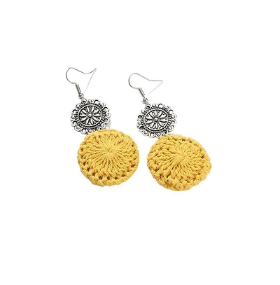 Sohi Women's Crochet Drop Earrings