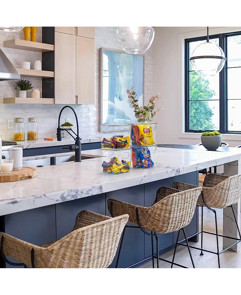 Sorbus 4 Pack Small Clear Plastic Container Bins W/ Lids and Handles - Perfect for Kitchen Organization and Storage