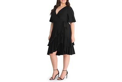 Kiyonna Plus Miranda Ruffle Wrap Dress