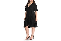 Kiyonna Plus Miranda Ruffle Wrap Dress