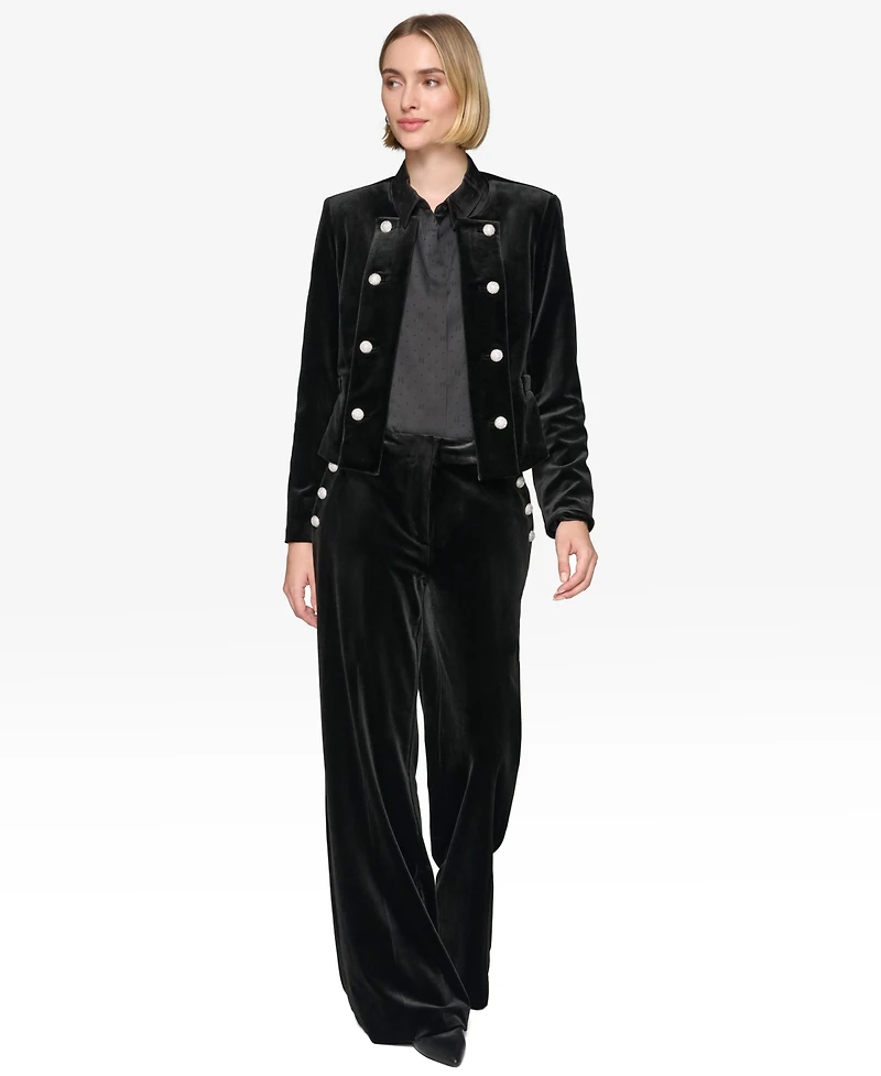 Karl Lagerfeld Paris Women's Collarless Open-Front Jacket