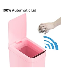 iTouchless 3 Gallon Sensor Bathroom Trash Can, 10 Liter Slim Touchless Small Smart Bedroom Garbage Waste Basket Bin with Motion Lid