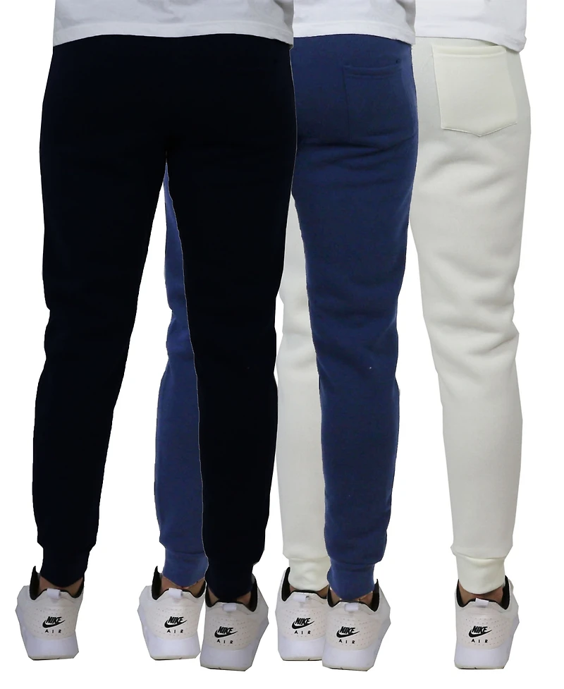 Galaxy By Harvic Men's Pro Star Slim Fit Fleece Lined Jogger Sweatpants, Pack of 3