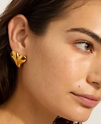 Adornia Tarnish Resistant Oversized Puffy Heart Earrings