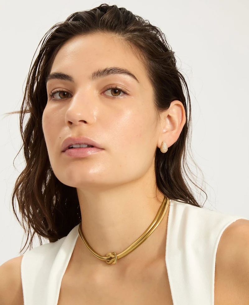 Adornia Gold Tarnish Resistant Adjustable Knot Collar Necklace