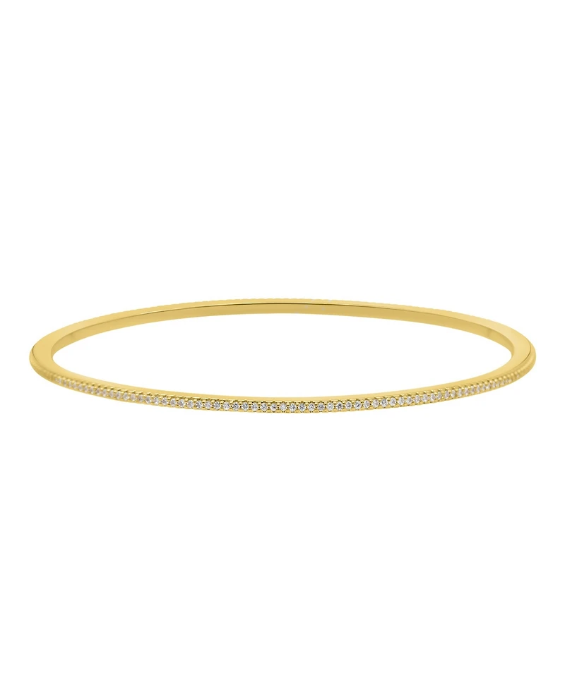 Adornia Gold Tarnish Resistant Cubic Zirconia Hearts Stacking Bangle Set