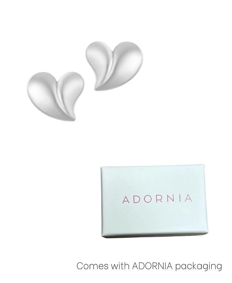 Adornia Tarnish Resistant Oversized Puffy Heart Earrings