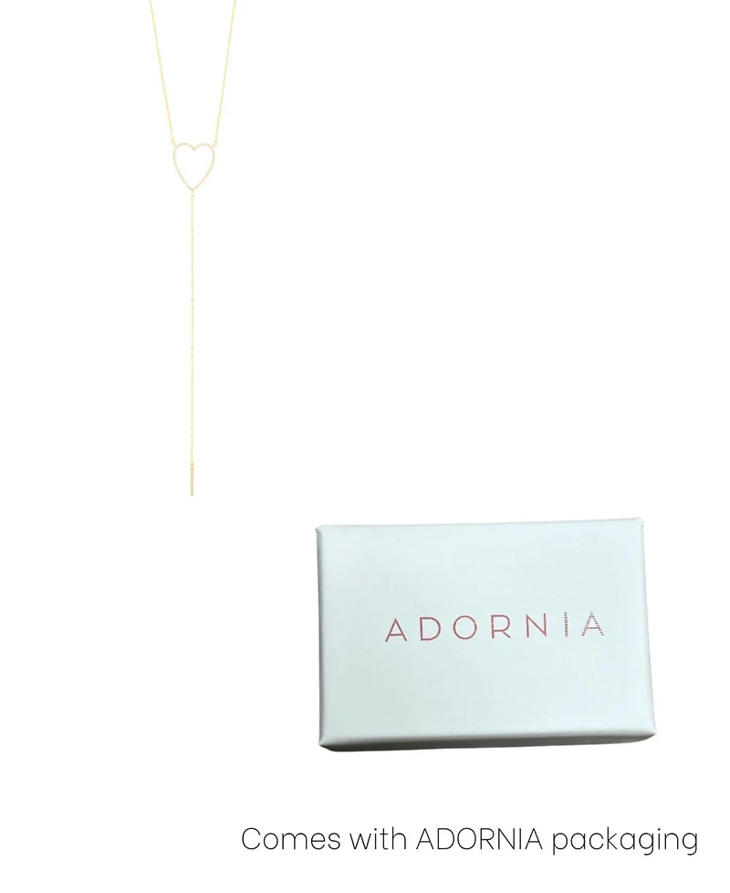 Adornia Gold Adjustable Cubic Zirconia Heart Y-Necklace