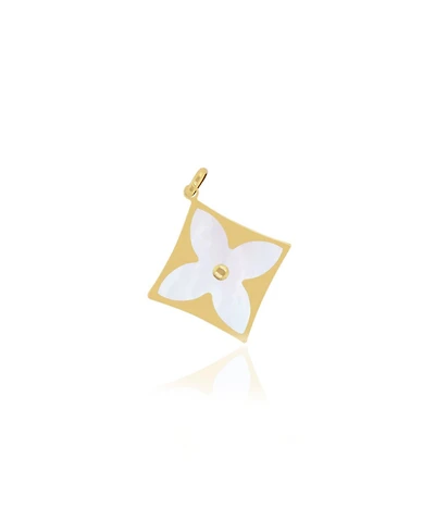 The Lovery Mother of Pearl Luxe Flower Charm 14K Gold 17 millimeters
