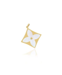 The Lovery Mother of Pearl Luxe Flower Charm 14K Gold 17 millimeters