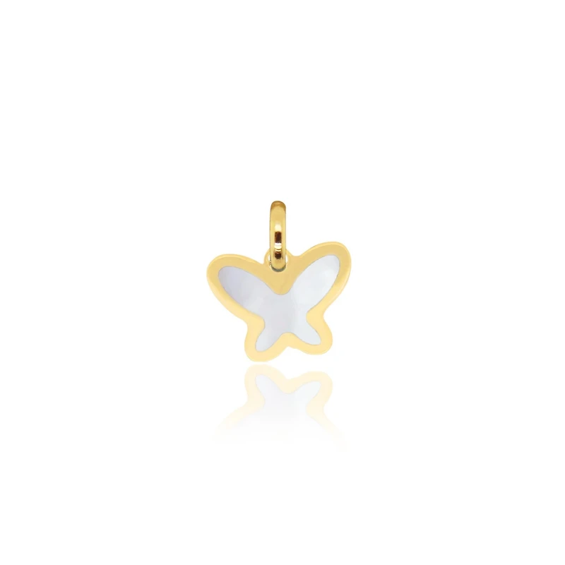 The Lovery Mother of Pearl Butterfly Charm 14K Gold millimeters