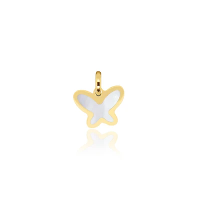 The Lovery Mother of Pearl Butterfly Charm 14K Gold 15 millimeters