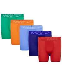 Nike Big Boys Dri-fit Polyester Color Pop Boxer Briefs Underwear, 5-Pack