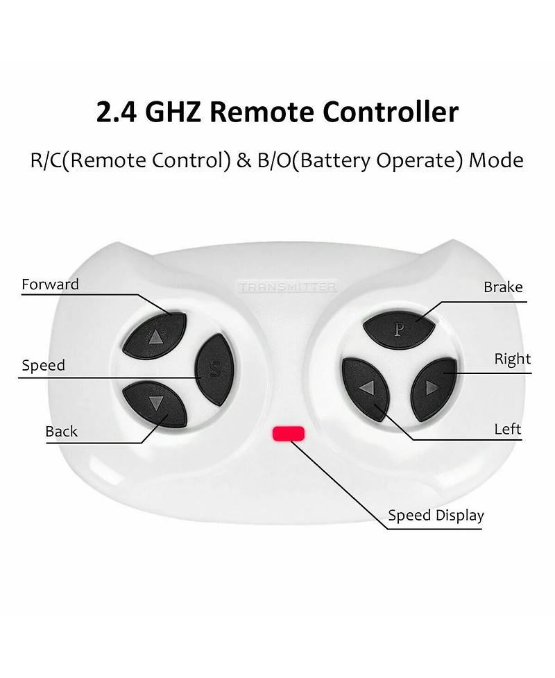 Gymax Electric 12V Kids Ride-on Car Truck Parent Control with 2.4 Ghz Remote Red