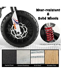 Sugift Aprilia Licensed Kids Ride On Motorcycle with 2 Training Wheels-White