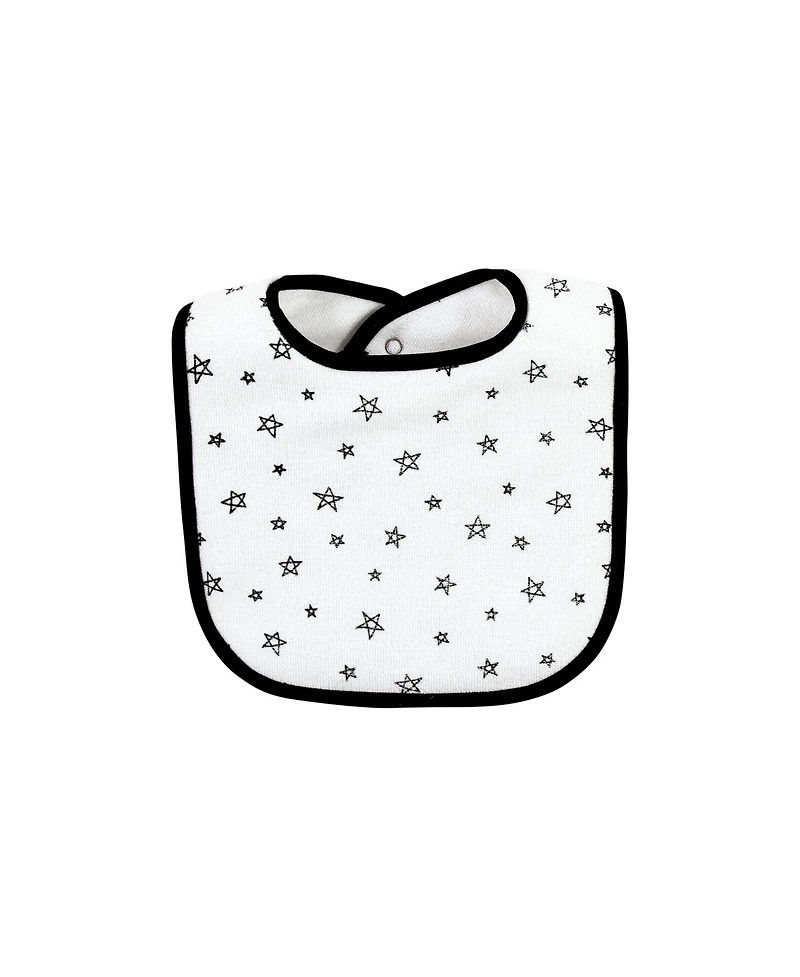 Hudson Baby Baby Boys Hudson Unisex Cotton Terry Bib and Burp Cloth Set, Mom Dad Moon And Back