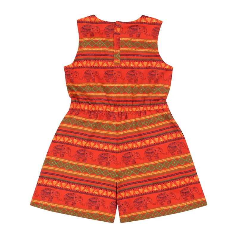 Mixed Up Clothing Girls Asymmetric Ruffle Cozy Animal Print Shorts Romper