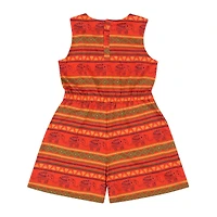 Mixed Up Clothing Girls Asymmetric Ruffle Cozy Animal Print Shorts Romper