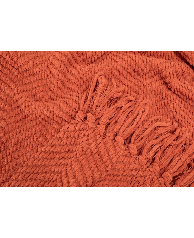 Chanasya Premium Textured Knit Throw Blanket with Tassels - Soft, Cozy for Couch, Bed, Living Room 50" x 65” Orange