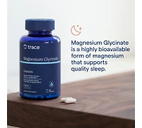 Trace Minerals Magnesium Glycinate Capsules | 120 mg Supports Normal Sleep, Calm Mood, and Maintains Normal Muscle, Liver, Bone & Nerve Function | 180