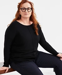 Style & Co Plus Knit Seam-Front Tunic Top, Exclusively Macy's