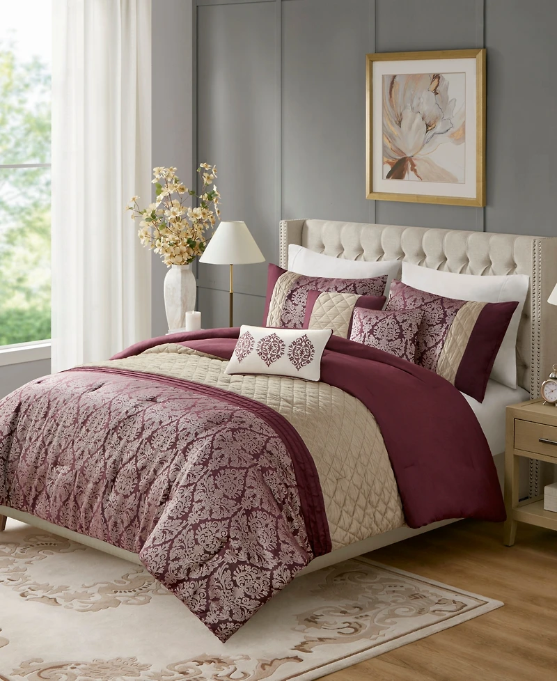Madison Park Lily Jacquard 6-Pc. Comforter Set, King/California King