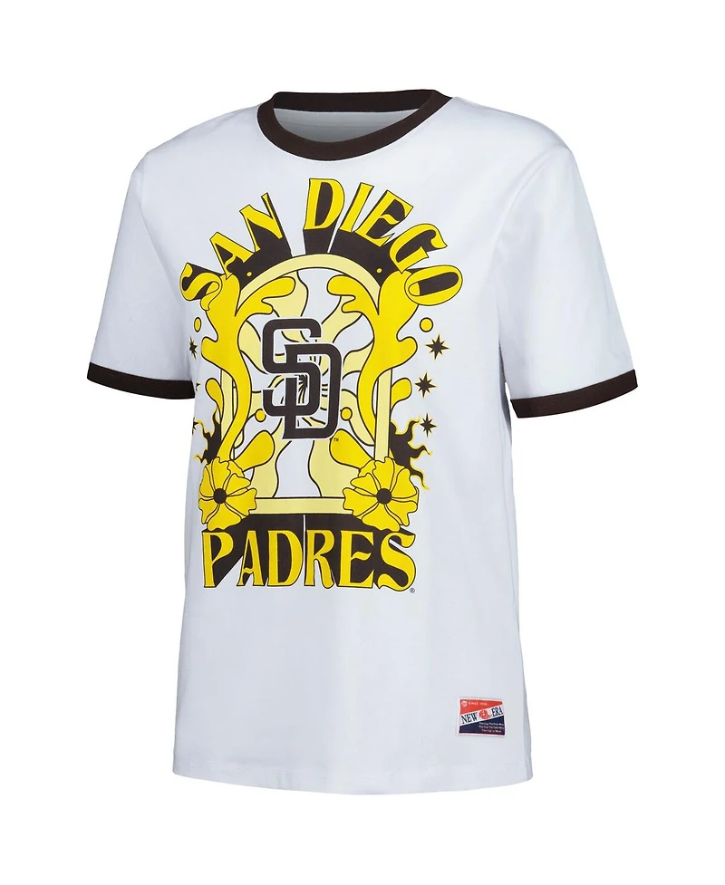 New Era Women's White San Diego Padres Oversized Ringer T-Shirt