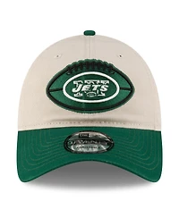 New Era Men's Stone/Green New York Jets 2024 Sideline Historic 9TWENTY Adjustable Hat