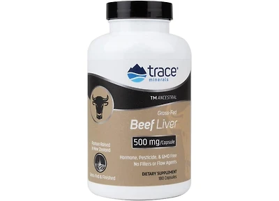 Trace Minerals Beef Liver, 500mg - Bone Health & Energy Support Supplement - Nutritional Supplement Aids Healthy Skin & Immunity