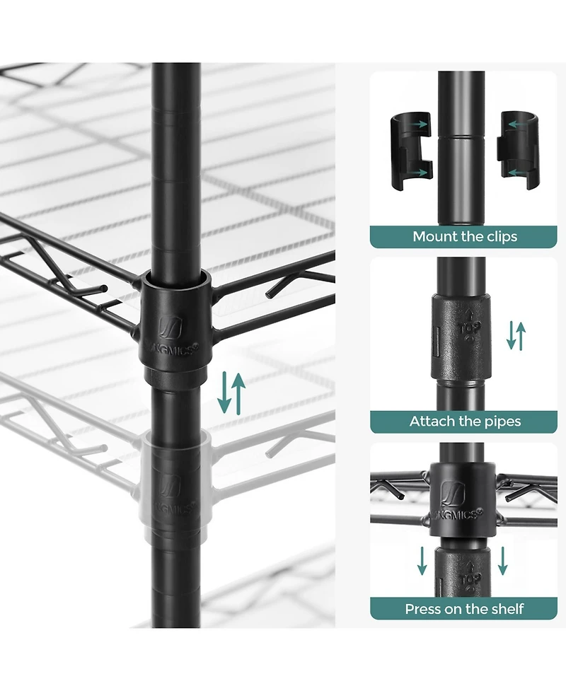 6-Tier Metal Storage Shelf Durable and Versatile Organizer for Home or Office