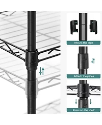 6-Tier Metal Storage Shelf Durable and Versatile Organizer for Home or Office